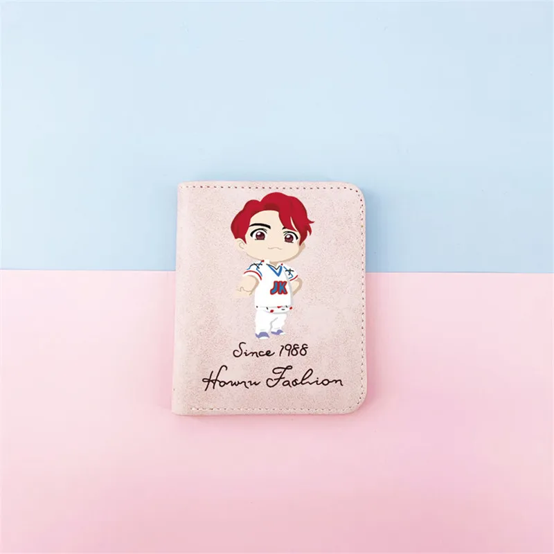 Kpop Bangtan мальчики JK дом PU портмоне для женщин и мужчин маленький короткий кошелек сумка для денег бизнес кредитный держатель для карт для детей - Цвет: 2