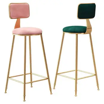 

Nordic light luxury bar chair ins simple ins bar stool front desk cafe restaurant leisure back high stool