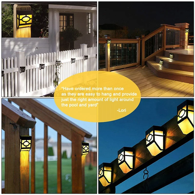 

Solar Fence Lights,Outdoor Waterproof Solar LED Wall Lights for Deck, Fence,Landscape, Steps, Stairs, Patio, Yard, Garden,Warm L
