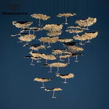 

Nordic Gold Crystal Chandelier Lighting Fixtures Modern Copper Home Decor LED Chandeliers Living Room Loft Hanging Lamps Lustre