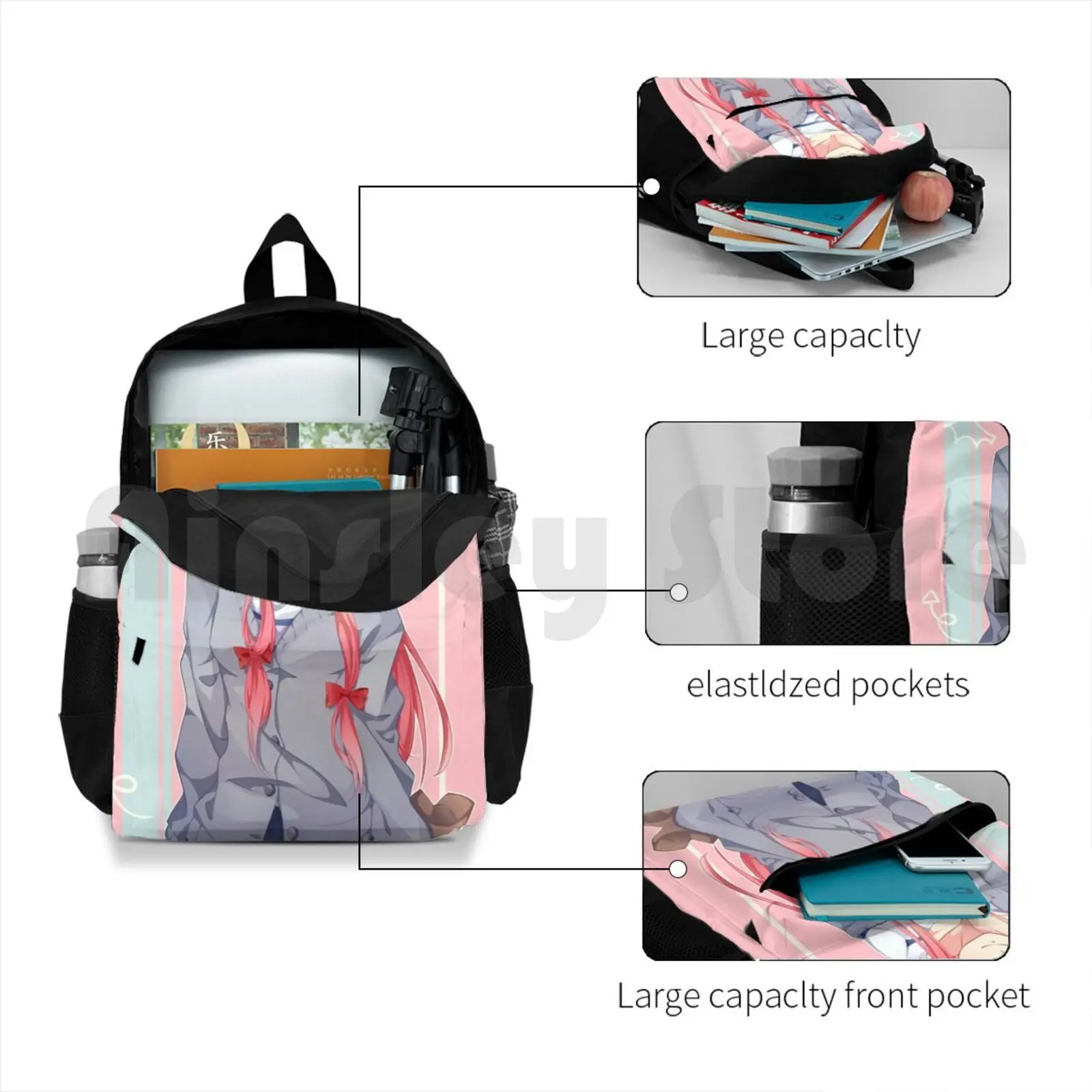 Mirai nikki caminhadas ao ar livre mochila equitação escalada esportes saco mirai  nikki anime manga futuro gasai yuno yoshitaka amano - AliExpress