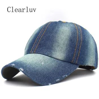 

Denim Casual Baseball Cap Pure Color Light Board Men's Baseball Cap Multi-Color Optional Bone Cap Stitching Hat Hip Hop Hat Cap