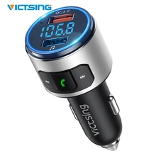 VicTsing автомобильный Bluetooth V5.0 fm-передатчик QC3.0 беспроводной радио адаптер MP3-плеер со светодиодный подсветкой и 2 usb порта музыкальный плеер