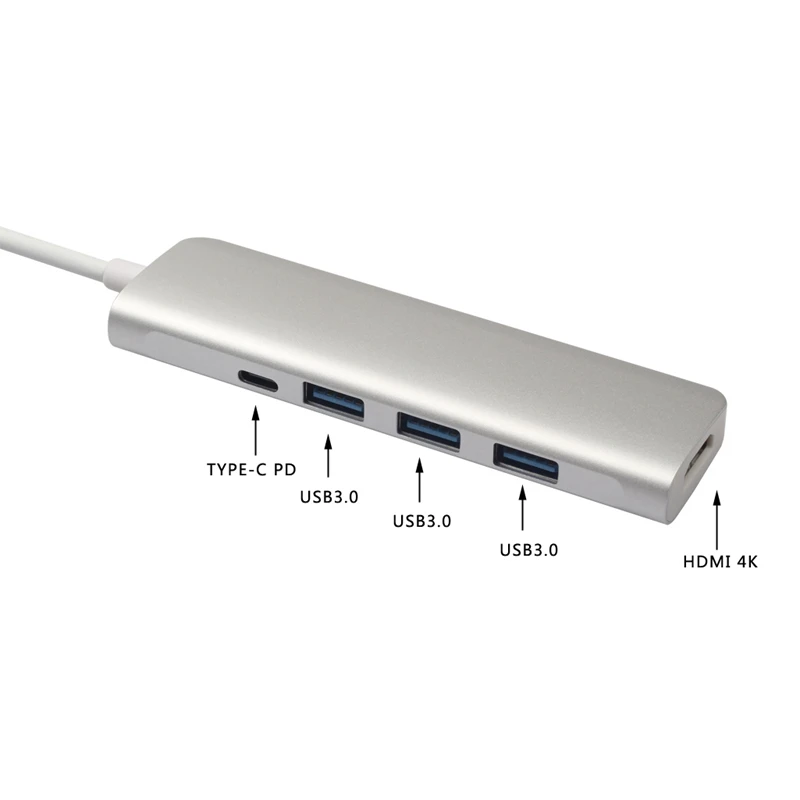C Тип к HDMI 2 Быстрый USB 3,0 передачи данных Док-концентратор 5 в 1 USBC HDMI адаптер 4 к видео USB C конвертер