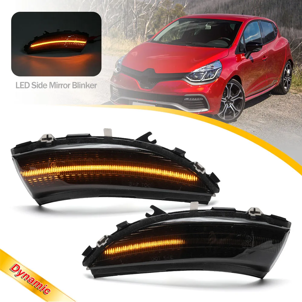 

2Pc Led Sequential Indicator Lights Dynamic Side Mirror Turn Signal Lamp For Renault Clio 4 2012-2020 Captur Samsung QM3 2013-up