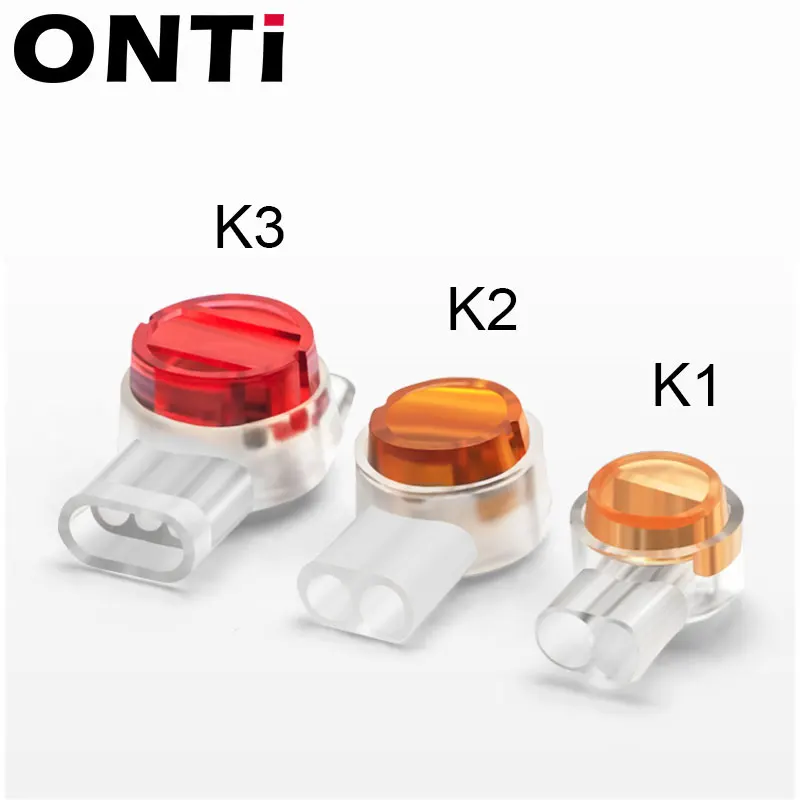 ONTI 50/100pcs connettore impermeabile cablaggio cavo Ethernet K1 K2 K3 terminali per connessione linea di rete telefonica alta qualità