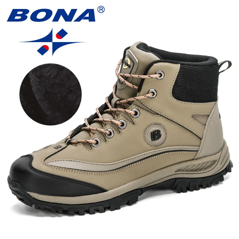 Winter Boots Shoes BONA Anti-Slip High-Top Plush Masculino Super-Warm Men New-Arrival