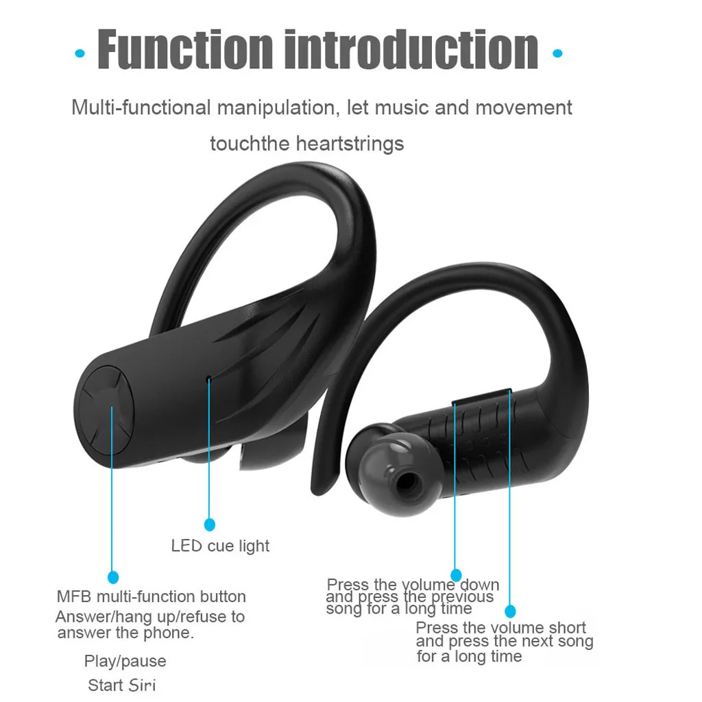 Ouhaobin Bluetooth 5,0 наушники беспроводные наушники вкладыши спортивная Гарнитура наушники стерео наушники портативные для мобильного телефона