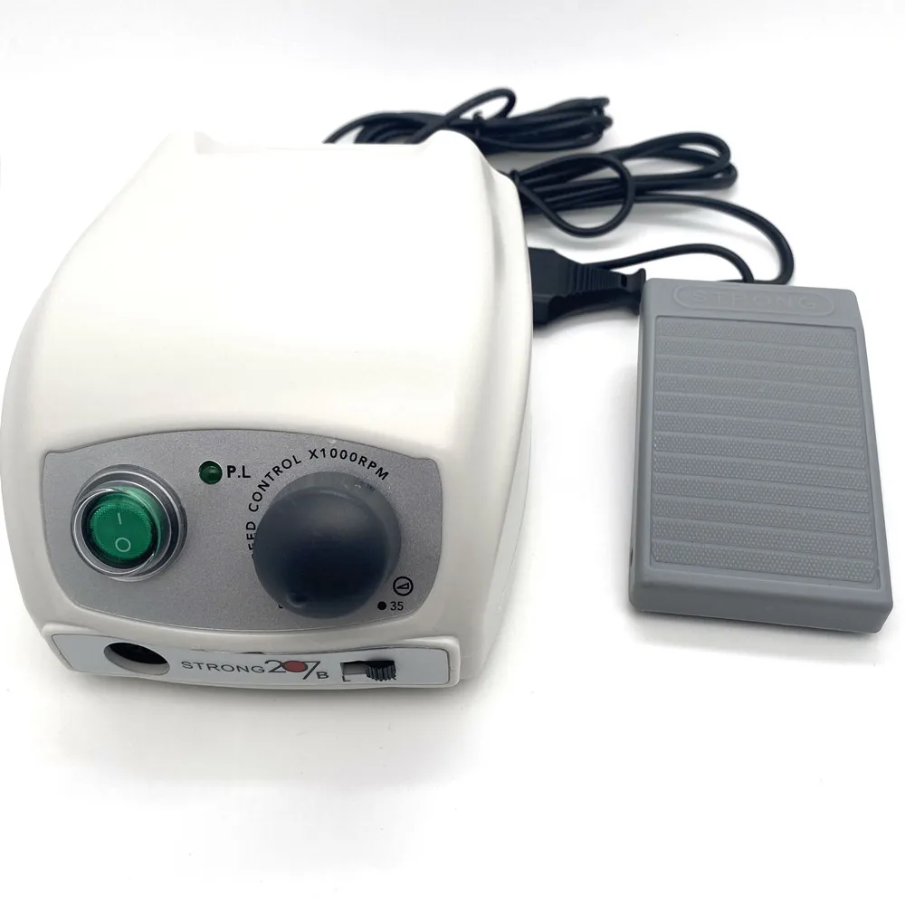 Micromotor Strong 207b Control Box Electric Nail Drill Polish Machine 210 35000 RPM 120II Handpiece nail drill handpiece