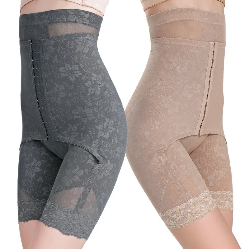 

Floral Lace Row Buckled High Waist Postpartum Hips Body Shaping Shapewear Underwear Slim Belly Waist Control Pants for Women