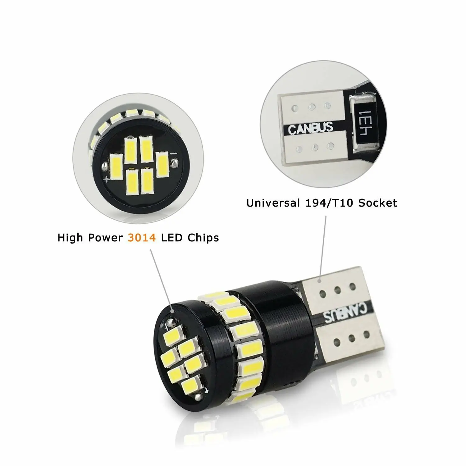 2x T10 501 194 W5W SMD 24 светодиодный автомобильный HID Белый клиновидный светильник |