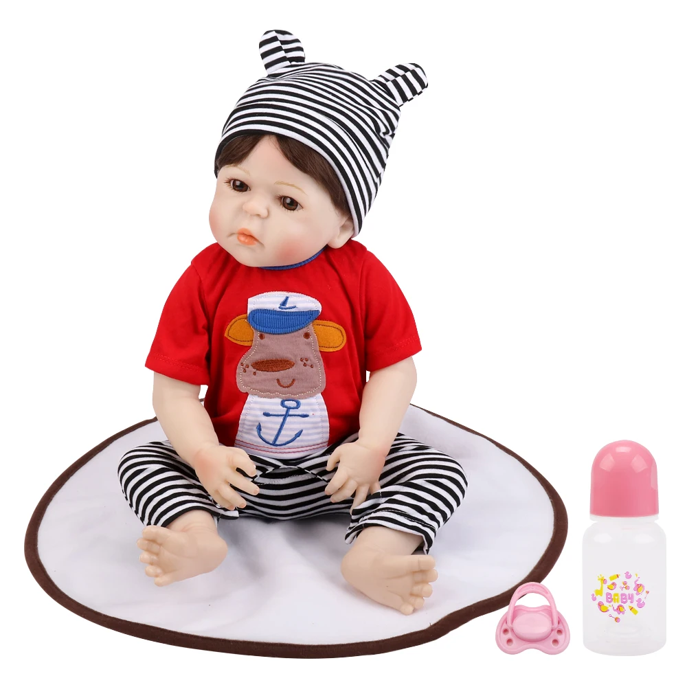 Bebe Reborn Baby Doll 19 дюймов 48 см мягкие силиконовые куклы ручной работы для малышей