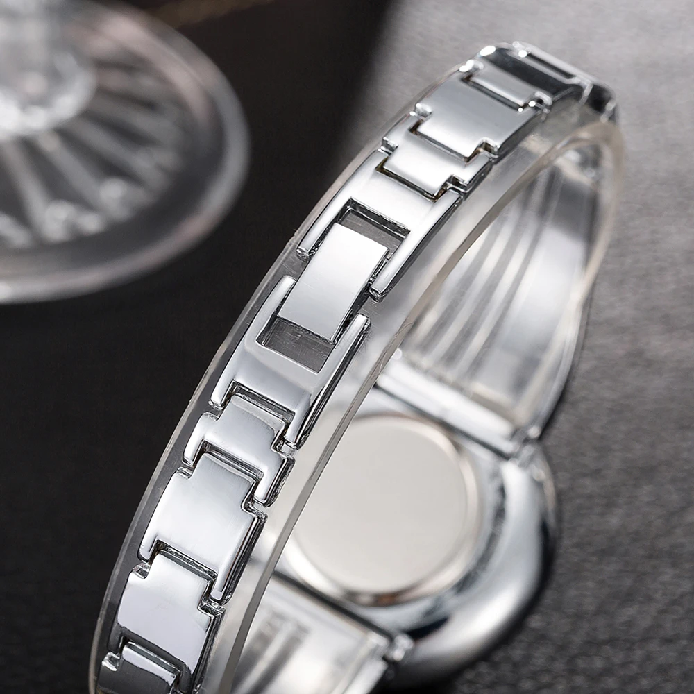 CUSSI Relogio Feminino Fashion Rose Gold Womens Bangle Bracelet Watches Luxury Stainless Steel Ladies Jewelry Watch Female Clock