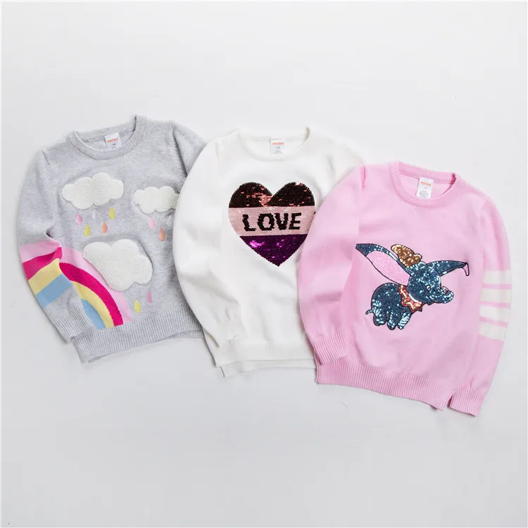 

Girls' Pullover Sweater CHILDREN'S Sweater 19 Autumn And Winter New Style Europe And America Yarn Sweater 100-140 W19205