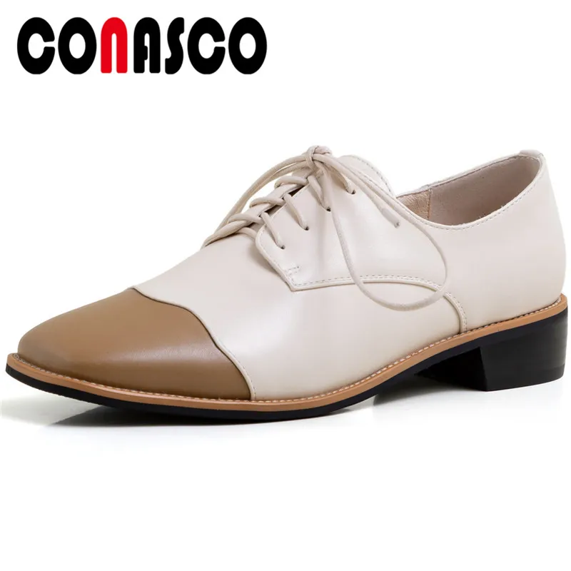 

CONASCO 2020 Fashion Brand Design Woman Pumps Microfiber Spring Autumn Casual Cross-Tied Square Toe Square Heeled Shoes Woman