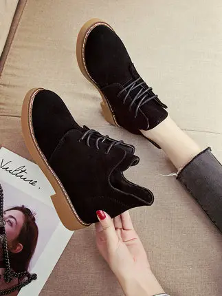 

Thick-soled Martin boots female students British wind short boots trend boots fashion wild plus cotton flat women's boots