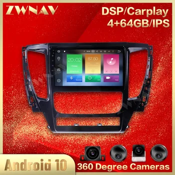 

360 Cameras Screen Car For Mitsubishi Pajero 2016 2017 2018 Android 10.0 Multimedia Audio Radio Recorder GPS Navigation Head