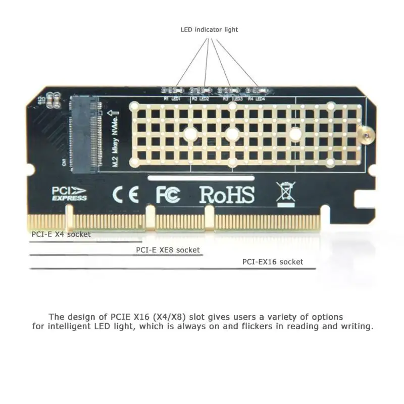 NVMe SSD адаптер карта M.2 к PCI-e 3,0X16/X8/X4 твердотельный накопитель конвертер M-Key карта расширения
