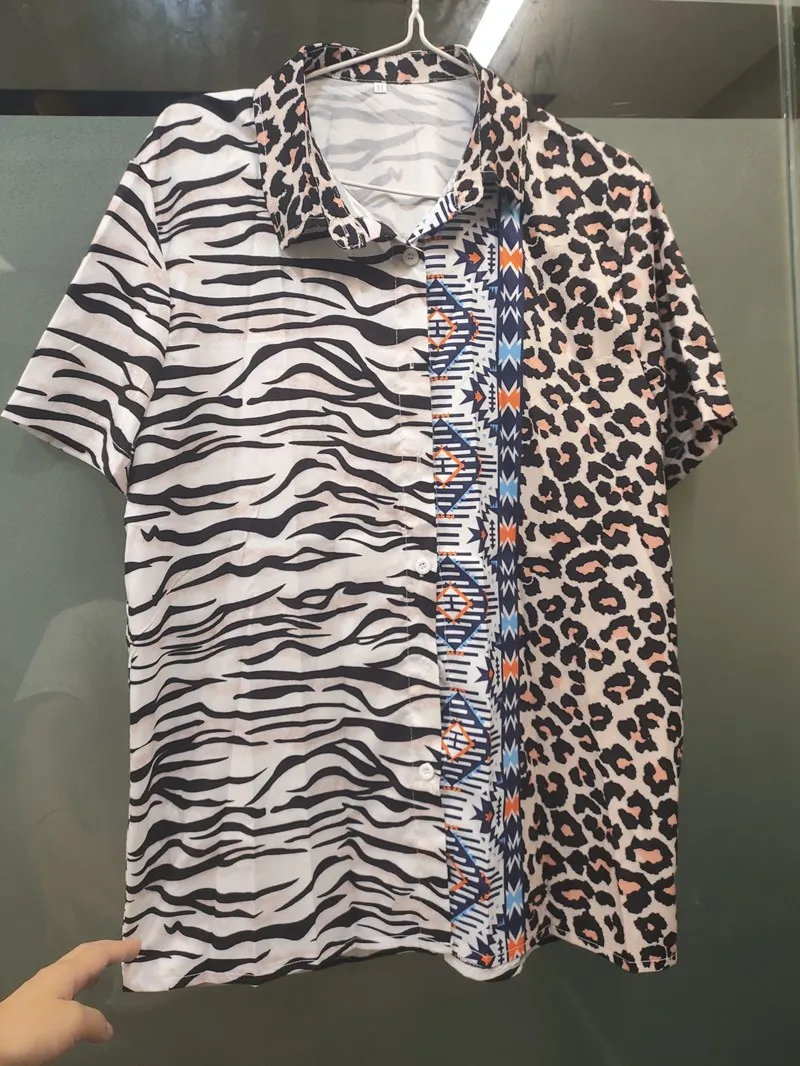 Men's Leopard Zebra Animal Print Hawaiian Short Sleeve Shirt – BMEssentials
