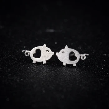 

Sasusp 925 Sterling Silver Earrings For Women Cute Caring piggy Earring Ear Studs For Girls Birthday Gift female