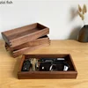 Rectangular Wooden Storage Tray Grocery Key Disk Desktop Organizer Storage Box Fruit Plate Snack Trays Tea Tray Organize Box 2