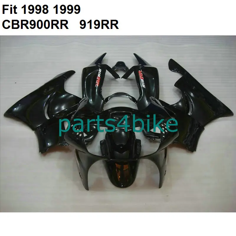 Мотоциклетный Кузов обтекатель комплект для Honda CBR900RR 919 1998 1999 черный Обтекатели CBR 919RR 98 99 KL32