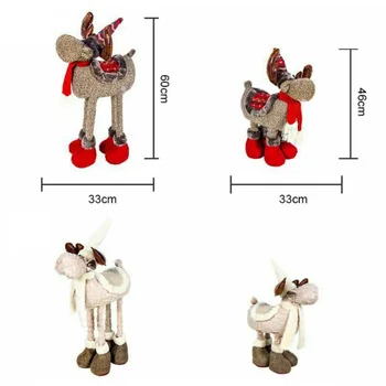 

1 Pc Christmas Doll Deer Reindeer Figure Xmas Home Party Decoration Ornament