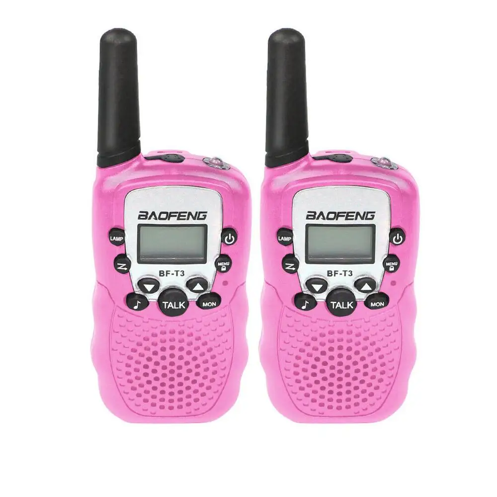 Pink 2 шт. детская мини-УВЧ рация BF-T3 Baofeng FRS двухстороннее радио Comunicador T3 Удобная рация КВ трансивер - Цвет: Pink