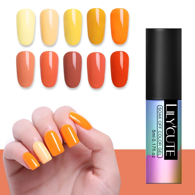 LILYCUTE Гель-лак для ногтей замачиваемый УФ светодиодный Гель-лак Стойкий черный белый розовый базовый цвет стойкий Гель-лак для ногтей 5 мл