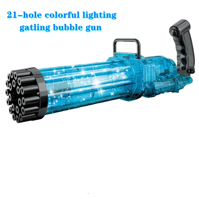 Mini Gatling Bubble Machine Toy Kids Summer Outdooc Automatic Blower Pomperos Soap Bubble Gun Boys Girls Party Atmosphere Gifts 6