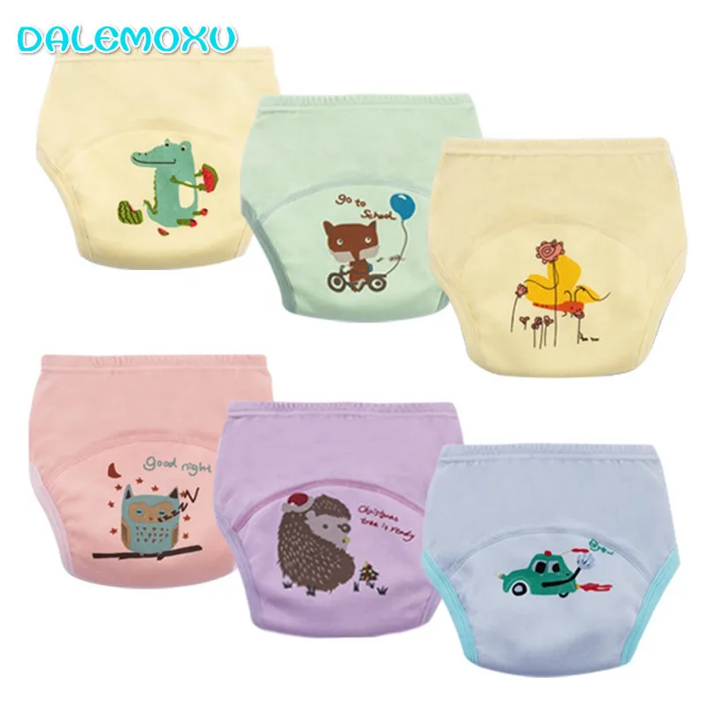 DALEMOXU 6 couches bébé imperméable pantalons d'entraînement infantile enfant en bas âge coton changeant couche-culotte lavable réutilisable