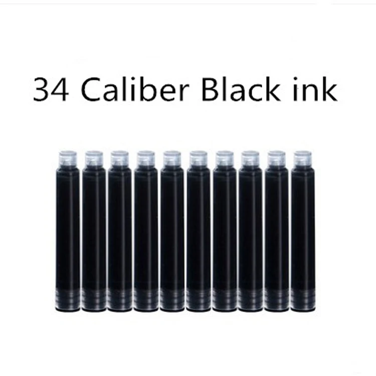 34 Caliber Black Ink 10 шт./компл. расходные материалы Hongdian перьевой ручки чернилами картриджи для 3,4 мм Диаметр синие Черные чернила для КРЫЛО Sung снасти HongDian перьевая ручка - Цвет: 34 Caliber Black Ink