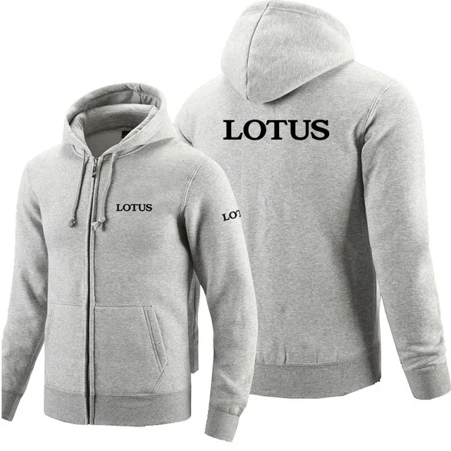 Zipper Hoodies for Lotus logo Printed Hoodie Fleece Long Sleeve Man's zipper Jacket Sweatshirt r