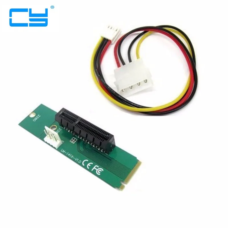 

PCIE pci-express PCI Express PCI-E 4X Female x4 to NGFF M.2 M Key Male адаптер конвертер карта с кабелем питания