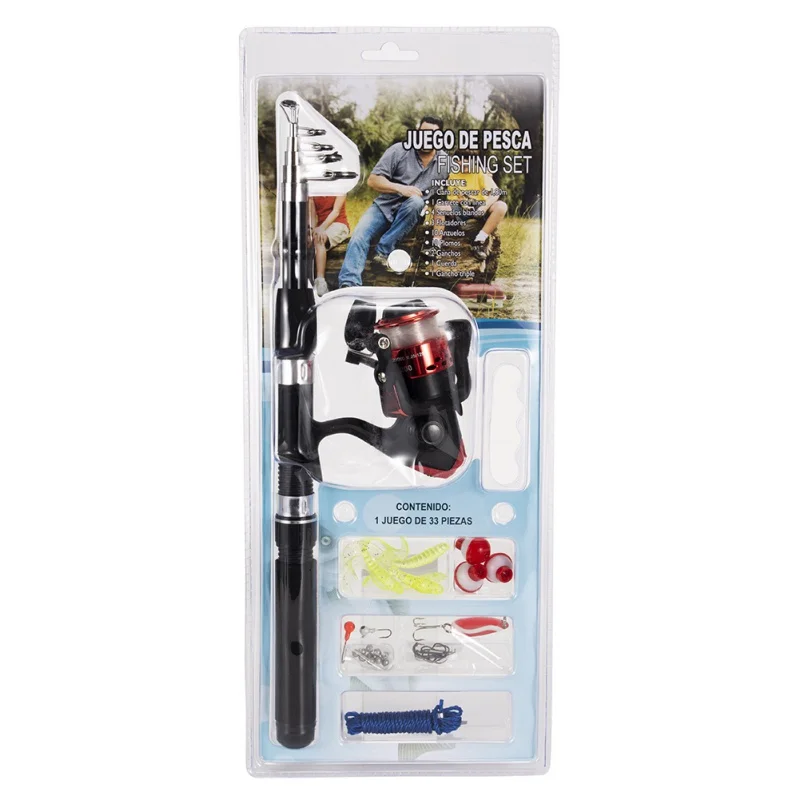 Telescopic Fishing Rod Combo Spinning Reel Fishing Set Carp Fishing Rod