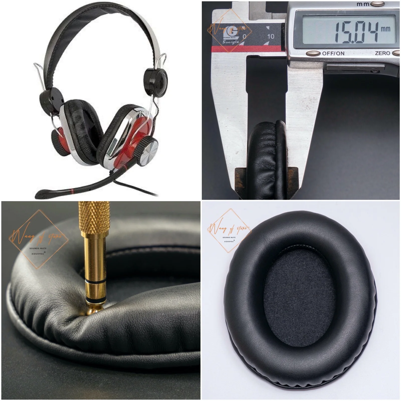 

Oval Ellipse Egg Shape Soft Leather Ear Pads Foam Cushion For Defender HN-U109 Headphone Perfect Quality, Not Cheap Version