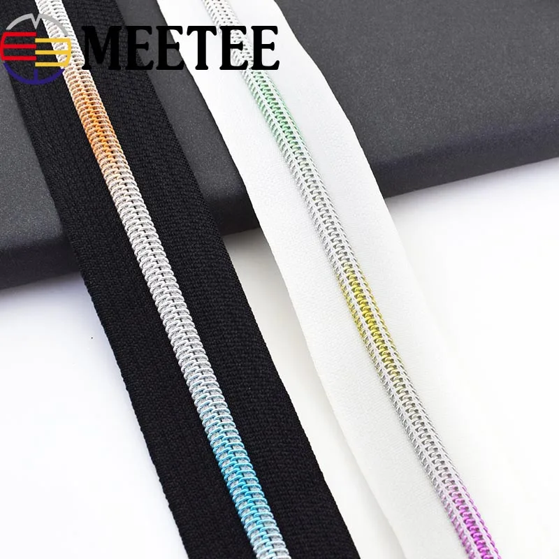 

3Meters Black White Colorful 5# Open-End Nylon Zipper For Sewing DIY Zip Sports Coat Clothes Zippers Garment Accessories