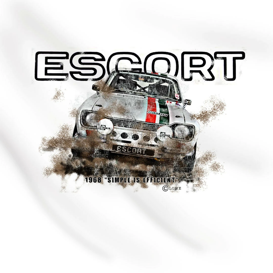 2019 Модная белая футболка Mk1 Escort Rallying Rac Winner американский автомобиль Ретро
