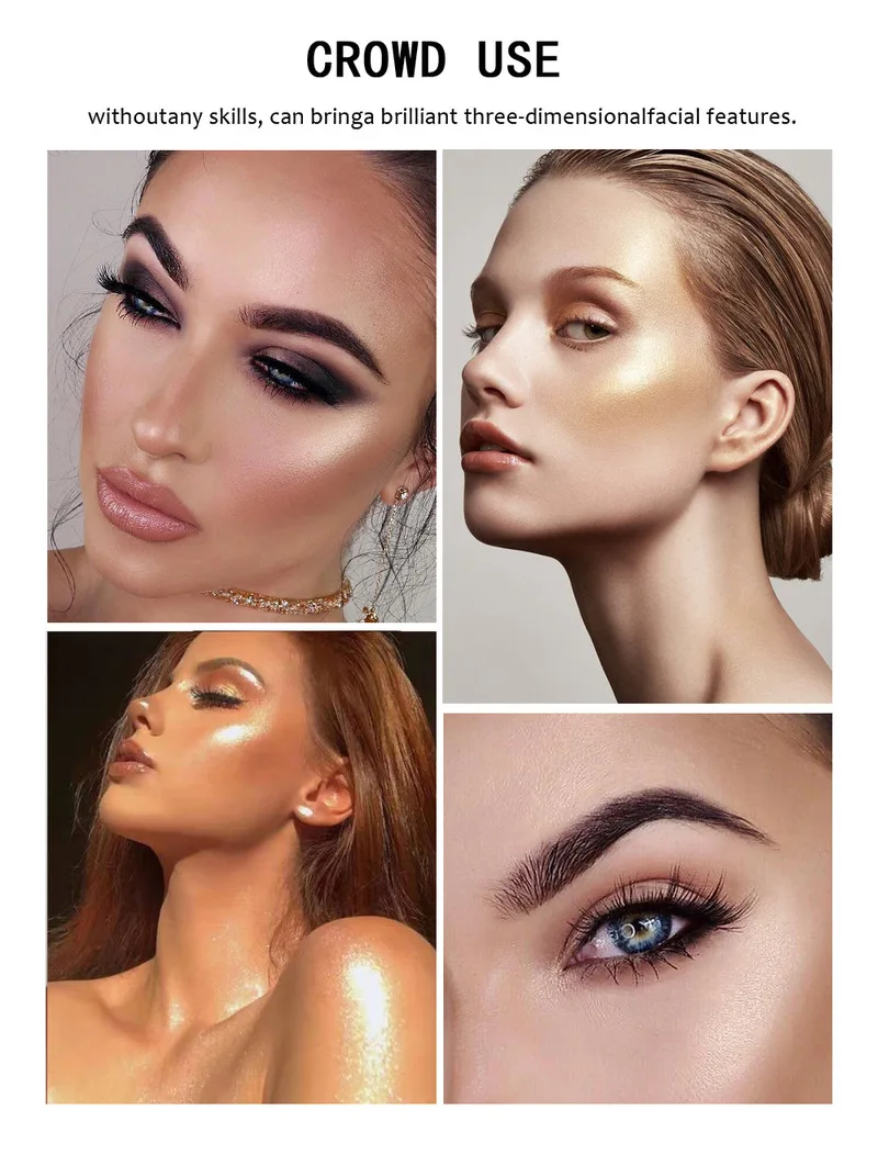 

HANDAIYAN Makeup High Gloss Pen Highlighter Palette Cosmetics Face Glitter Palette Glow Contour Powder High Gloss Powder TSLM1
