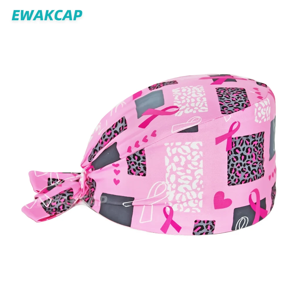 Unisex Scrub Cap with Buttons Adjustable Anime Printing Bouffant Nursing Hat Head Scarf Pet Shop Lab Women Work Surgicals Hats white skully hat Skullies & Beanies