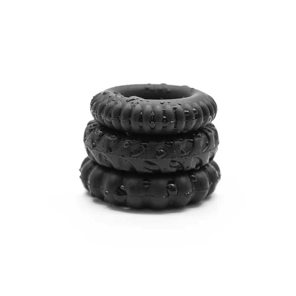 Movconly 3pcs/set Male Silicone Lock Ring Penis High Tensile HighSstrength Delay Ring