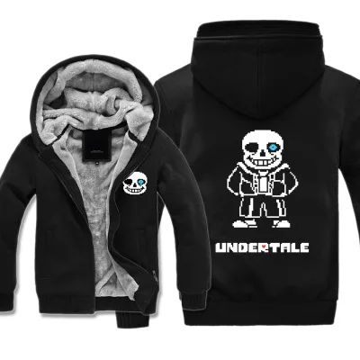 Мужская Утепленная Толстовка undertale sans man cosplay с принтом на молнии, куртка, зимние толстовки, пальто, длинный рукав, повседневная с капюшоном - Цвет: Красный