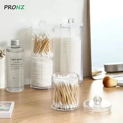 Makeup Cotton Pad Organizer Bathroom Storage Box For Cotton Swabs Cosmetics Jewelry Makeup Remover pad Container with Bamboo Lid