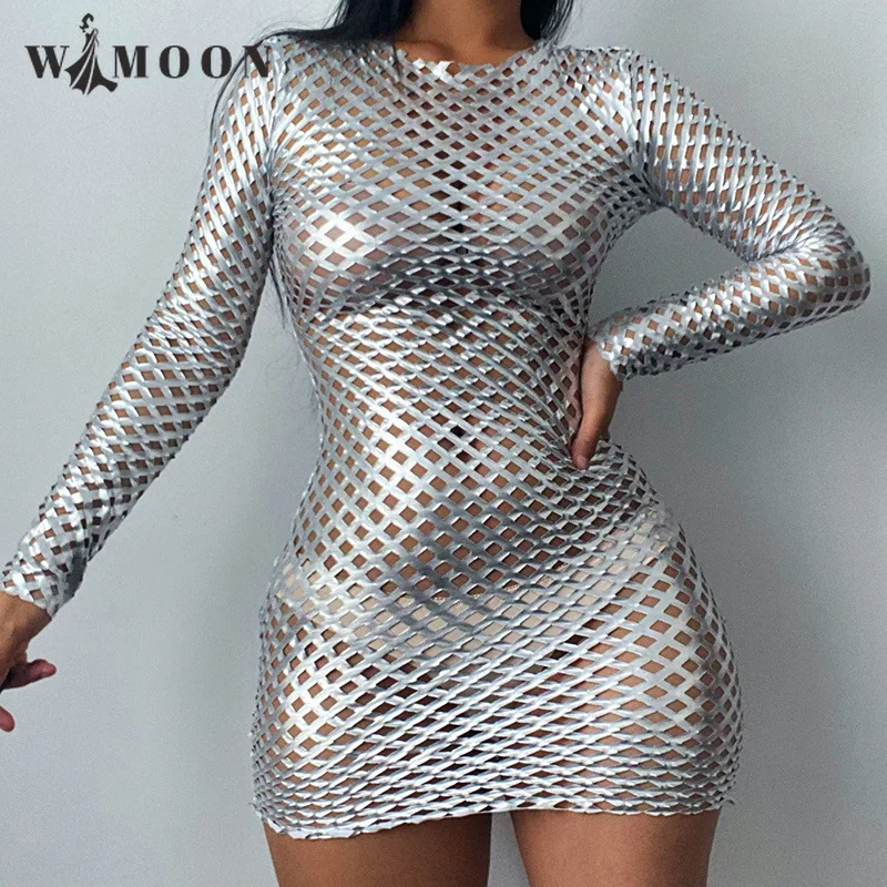 Autumn Sexy Bodycon Hollow Out Dress 