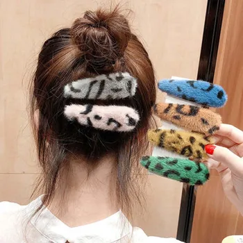 

1 PC Fashion Women Vintage Leopard Plush Hair Clip Hair Band Barrette Hairpin Accessories Beauty Styling Tools Barrette Clip