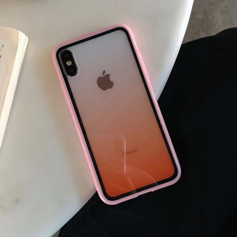 4 Модный акриловый прозрачный чехол с градиентом для iphone 11 Pro Max XS MAX XR X, чехлы для Apple iphone 7 8 6 6S Plus - Цвет: 4
