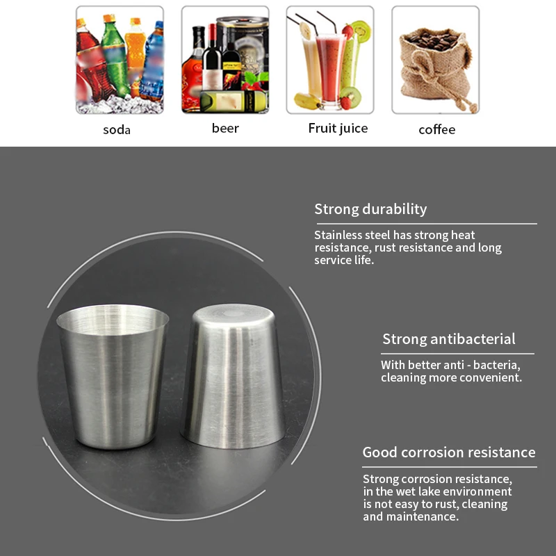 Чашка Питьевая из нержавеющей стали портативная Экологически чистая безопасная