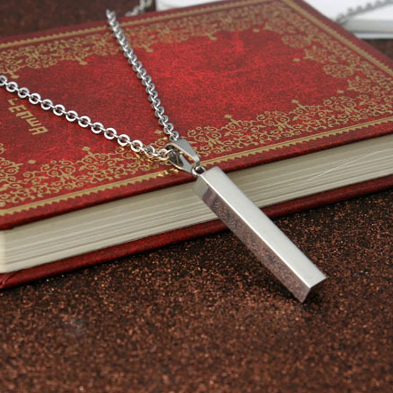 DIY колонна ожерелье с подвеской-полоской из нержавеющей стали унисекс модные