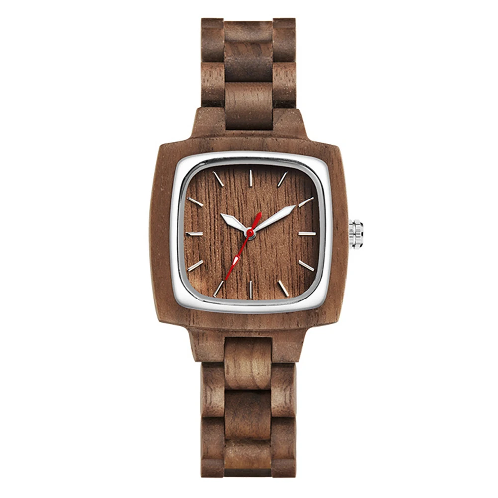 Парные часы для женщин и мужчин, кварцевые наручные часы с квадратным циферблатом, без цифр, аналоговые деревянные кварцевые наручные часы, женские наручные часы