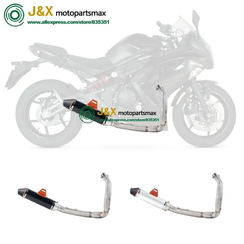 Полная система скольжения на для kawasaki ER6N ER6F NINJA650R 2012- Ninja650 Z650 полный глушитель выхлопной трубы мотоцикла среднего звенья трубы